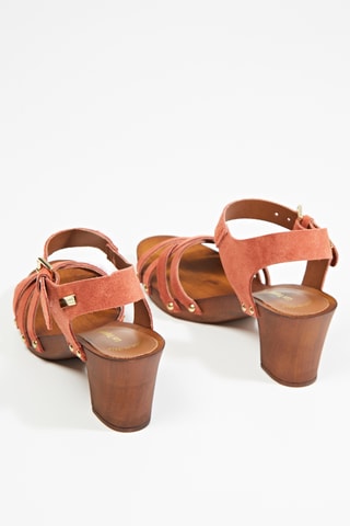 Sandales à talons en nubuck Toopaya - Rouge brique