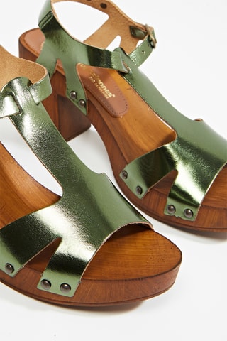 Sandales à talons en cuir Tacha - Vert