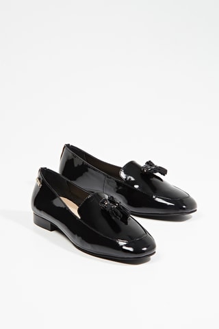 Mocassins en cuir de chèvre verni Fantome - Noir