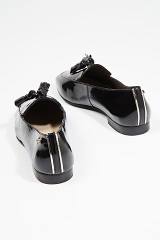 Mocassins en cuir de chèvre verni Fantome - Noir