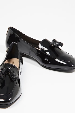 Mocassins en cuir de chèvre verni Fantome - Noir