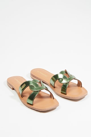 Mules en cuir Hanita - Vert