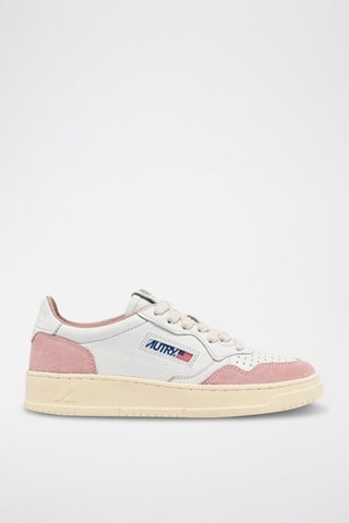 Baskets en cuir Medalist - Blanc et rose