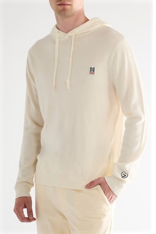 Pull à capuche en laine et cachemire - Ecru