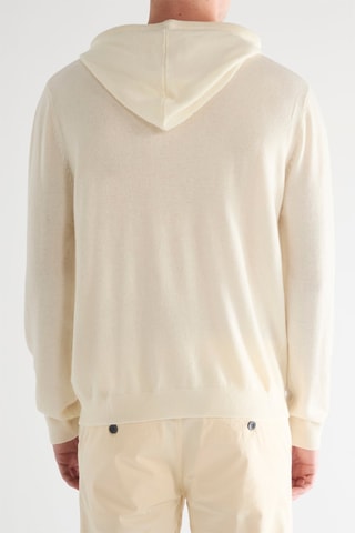 Pull à capuche en laine et cachemire - Ecru