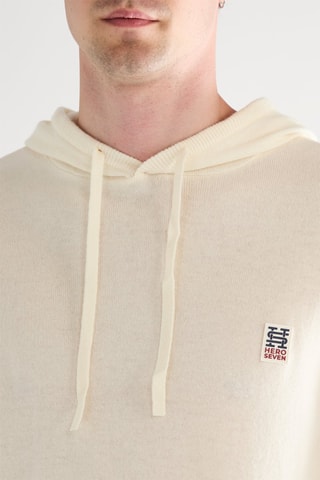 Pull à capuche en laine et cachemire - Ecru