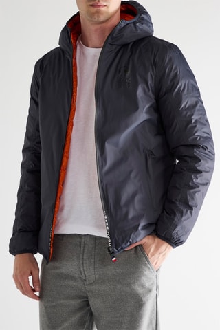 Veste réversible à capuche - Bleu marine et orange