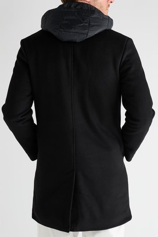 Veste à capuche en laine - Noir