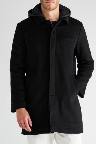 Veste à capuche en laine - Noir