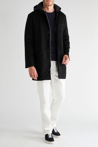 Veste à capuche en laine - Noir