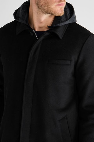 Veste à capuche en laine - Noir