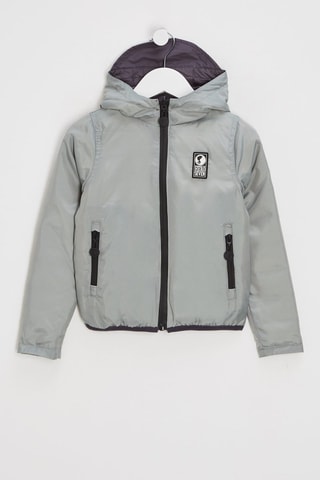 Coupe-vent réversible à capuche - Gris foncé