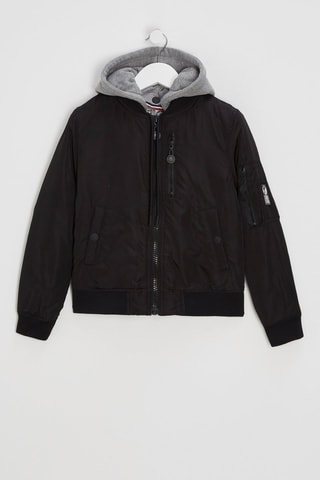 Bomber à capuche - Noir