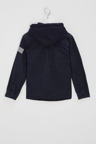Sobrecamisa com capuz - Azul-marinho