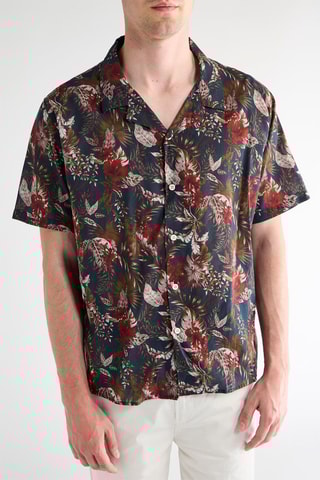Chemise - Bleu pétrole et corail