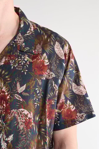 Chemise - Bleu pétrole et corail