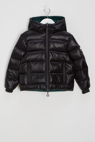 Doudoune réversible à capuche - Noir et vert