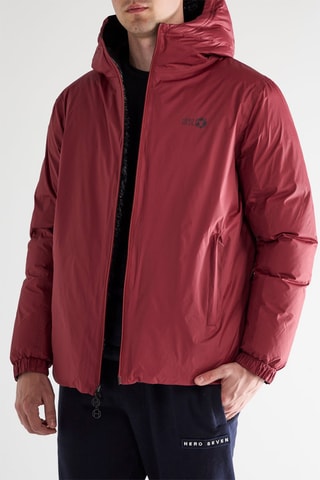 Doudoune réversible à capuche - Rouge et noir