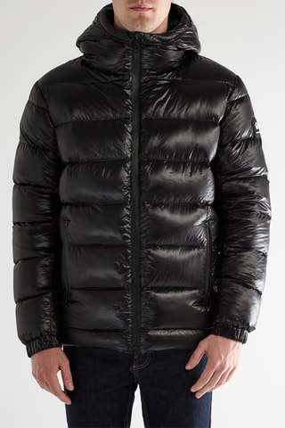 Doudoune réversible à capuche - Noir et vert
