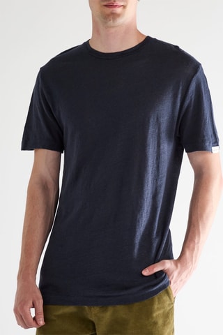 T-shirt em linho - Azul-marinho
