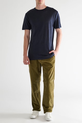 T-shirt em linho - Azul-marinho