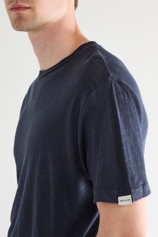 T-shirt em linho - Azul-marinho