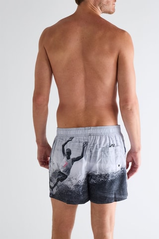 Short de bain - Gris clair et noir