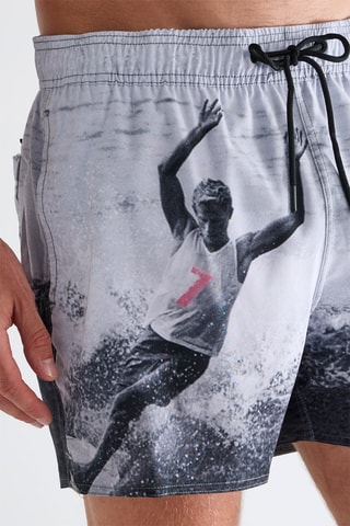 Short de bain - Gris clair et noir