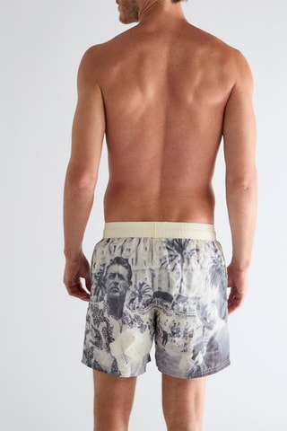 Short de bain - Ecru et gris