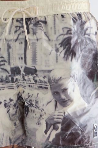 Short de bain - Ecru et gris