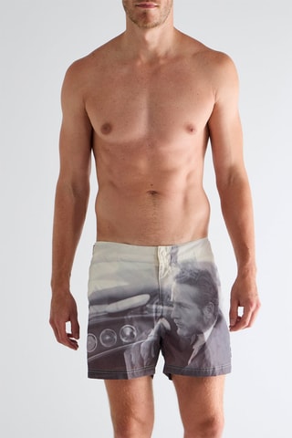 Short de bain - Blanc et gris