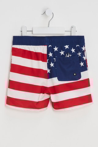Short de bain - Bleu marine et rouge