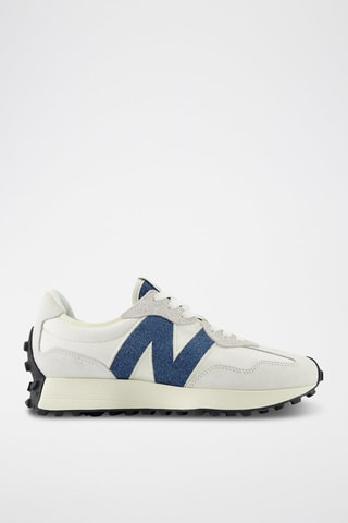 Baskets en nubuck 327 - Blanc et bleu