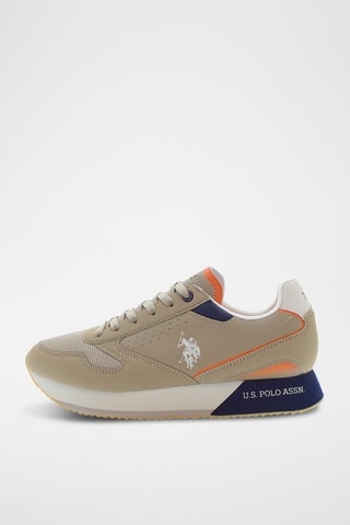 Platform Sneakers Kitty - Beige en Marineblauw