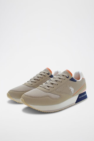 Platform Sneakers Kitty - Beige en Marineblauw