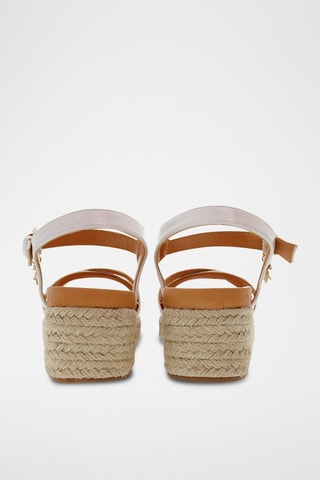 Sandalen met Sleehak Astrid - Wit en Beige