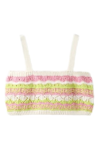 Crop Top - Wit en Limoengroen