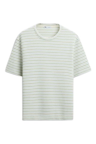T-shirt - Lichtgroen en Ecru
