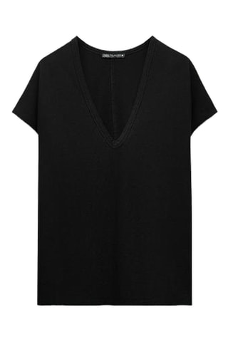 Linnen T-shirt - Zwart