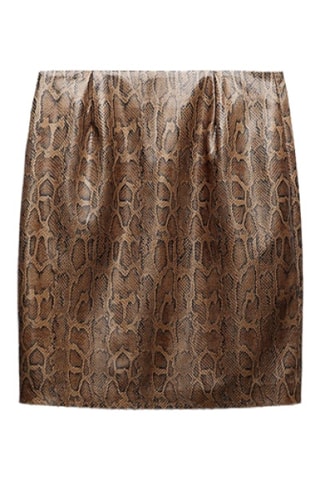 Rechte Rok Hoge Taille - Bruin