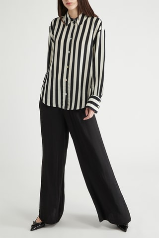 Broek wide legs - Zwart