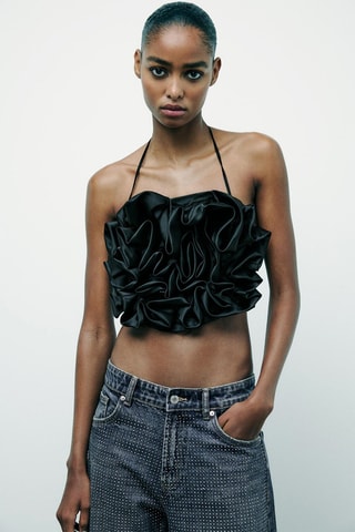 Crop top - Zwart