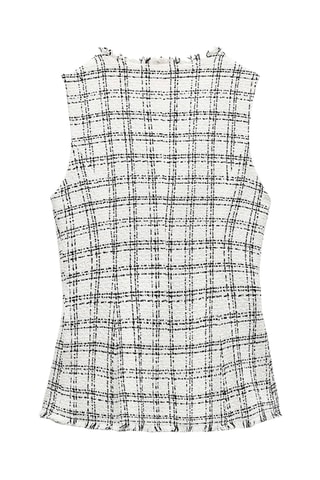 Mouwloos Tweed Jasje - Wit en Zwart