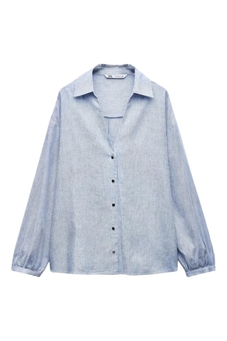 Camisa em linho - Azul e branco