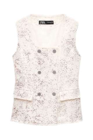 Mouwloos vest- Ecru
