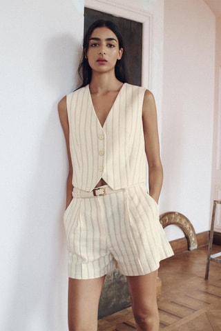 Gilet en Short - Beige en Grijs