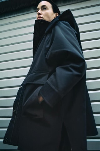 Wollen Parka Zwart