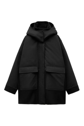 Wollen Parka Zwart