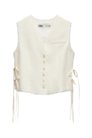 Mouwloos vest- Ecru