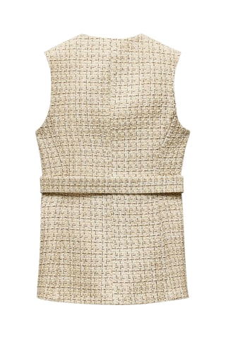 Mouwloos Tweed Jasje - Beige